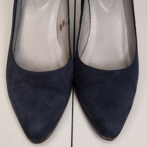 Eileen Fisher Hawk Suede Business Office Block Wedge Heel Pointed Toe Pumps 8.5 - Picture 9 of 15